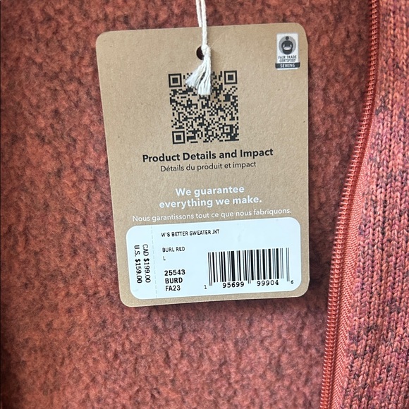 Patagonia Women’s Zip-Up Sweater Jacket - Rust - Picture 2 of 4